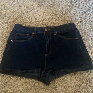 Dark denim shorts